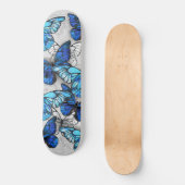Samenstelling van witte en blauwe vlinders persoonlijk skateboard (Voorkant)