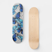 Samenstelling van witte en blauwe vlinders persoonlijk skateboard (Voorkant)