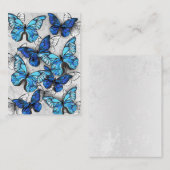 Samenstelling van witte en blauwe vlinders plaatskaartje (Voorkant / Achterkant)