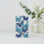 Samenstelling van witte en blauwe vlinders plaatskaartje (Staand voorkant)