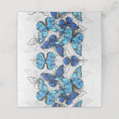 Samenstelling van witte en blauwe vlinders plaatskaartje (Buitenkant ongevouwen)