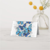 Samenstelling van witte en blauwe vlinders plaatskaartje (Voorkant)