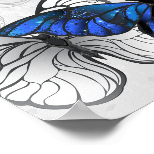 Samenstelling van witte en blauwe vlinders poster (Hoek)