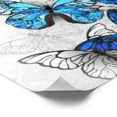Samenstelling van witte en blauwe vlinders poster (Hoek)