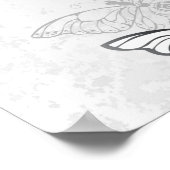 Samenstelling van witte en blauwe vlinders poster (Hoek)