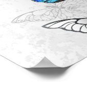 Samenstelling van witte en blauwe vlinders poster (Hoek)