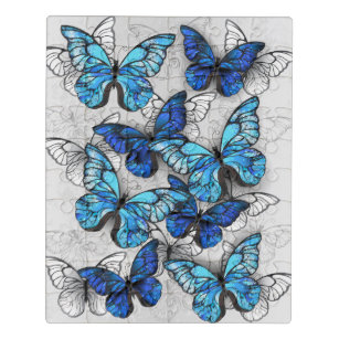 Samenstelling van witte en blauwe vlinders puzzel