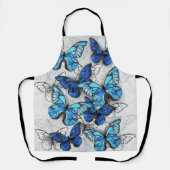 Samenstelling van witte en blauwe vlinders schort (Voorkant)