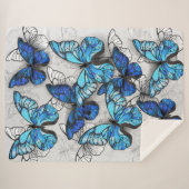 Samenstelling van witte en blauwe vlinders sherpa deken (Voorkant (horizontaal))