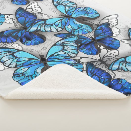 Samenstelling van witte en blauwe vlinders sherpa deken (3/4)