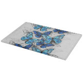 Samenstelling van witte en blauwe vlinders snijplank (Hoek)