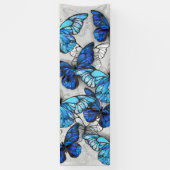 Samenstelling van witte en blauwe vlinders spandoek (Verticaal)