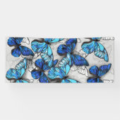 Samenstelling van witte en blauwe vlinders spandoek (Horizontaal)