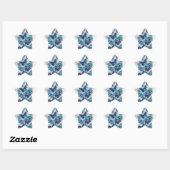 Samenstelling van witte en blauwe vlinders ster sticker (Vel)