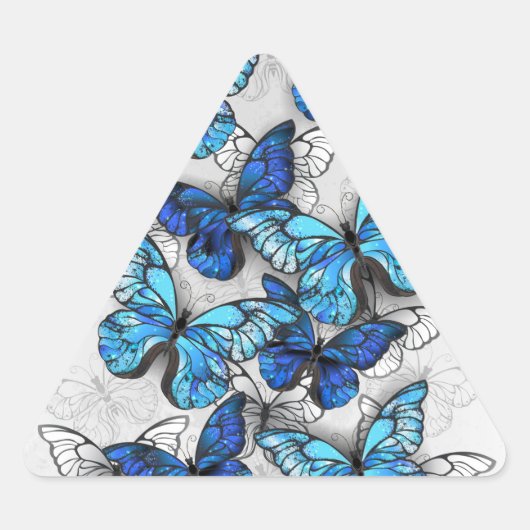 Samenstelling van witte en blauwe vlinders sticker (Voorkant)