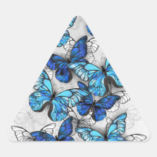 Samenstelling van witte en blauwe vlinders sticker
