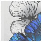 Samenstelling van witte en blauwe vlinders stof (Swatch)