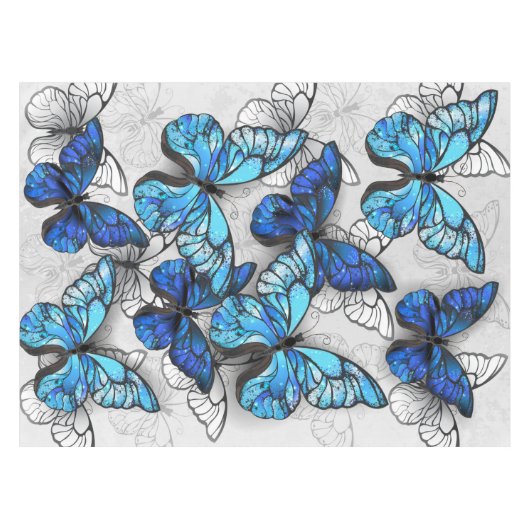 Samenstelling van witte en blauwe vlinders tafelkleed (Voorkant (Horizontaal))
