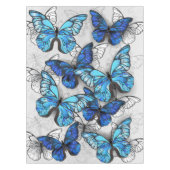Samenstelling van witte en blauwe vlinders tafelkleed (Voorkant)