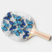 Samenstelling van witte en blauwe vlinders tafeltennisbatje (Zijkant)