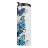 Samenstelling van witte en blauwe vlinders thermosbeker (Geroteerd rechts)