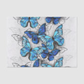 Samenstelling van witte en blauwe vlinders tissuepapier (Voorkant)