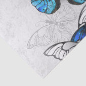 Samenstelling van witte en blauwe vlinders tissuepapier (Detail)