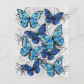 Samenstelling van witte en blauwe vlinders uitnodiging briefkaart (Voorkant)