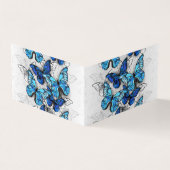 Samenstelling van witte en blauwe vlinders visitekaartje (Buitenkant)