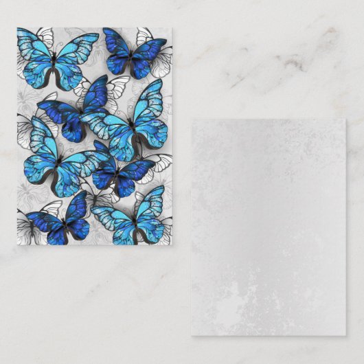 Samenstelling van witte en blauwe vlinders visitekaartje (Voorkant / Achterkant)
