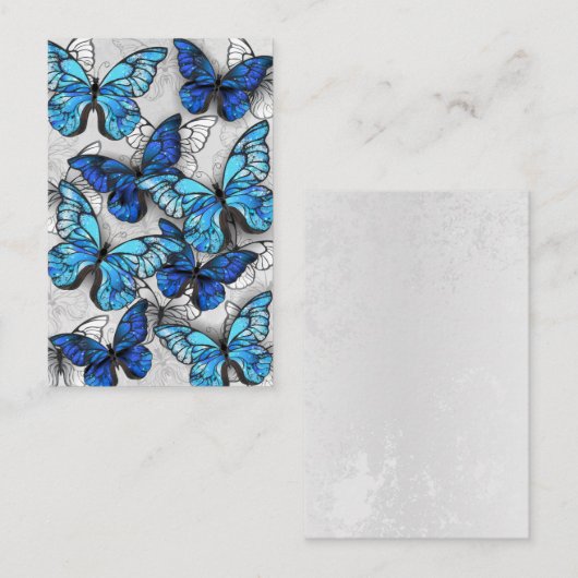 Samenstelling van witte en blauwe vlinders visitekaartje (Voorkant / Achterkant)