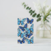 Samenstelling van witte en blauwe vlinders visitekaartje (Staand voorkant)