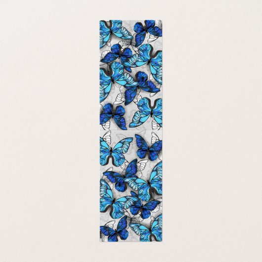 Samenstelling van witte en blauwe vlinders visitekaartje (Buitenkant ongevouwen)