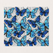 Samenstelling van witte en blauwe vlinders visitekaartje (Buitenkant ongevouwen)