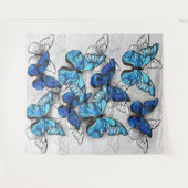 Samenstelling van witte en blauwe vlinders wandkleed (Voorkant (horizontaal))