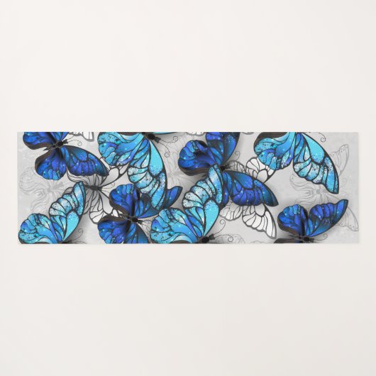 Samenstelling van witte en blauwe vlinders yogamat (Achterkant (horizontaal))