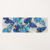 Samenstelling van witte en blauwe vlinders yogamat (Voorkant (horizontaal))