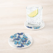 Samenstelling van witte en blauwe vlinders zandsteen onderzetter (Zijkant)