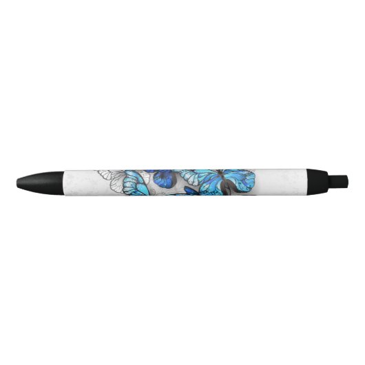 Samenstelling van witte en blauwe vlinders zwarte inkt pen (Voorkant)