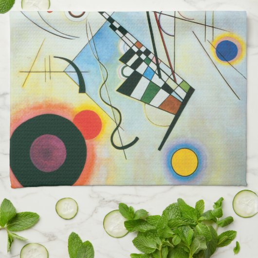 Samenstelling VIII door Wassily Kandinsky Theedoek (Gevouwen)