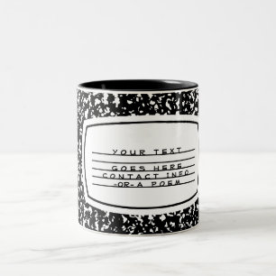 samenstellingsboek tweekleurige koffiemok