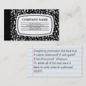 samenstellingsboek visitekaartje (Voorkant / Achterkant)