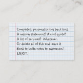 samenstellingsboek visitekaartje (Achterkant)