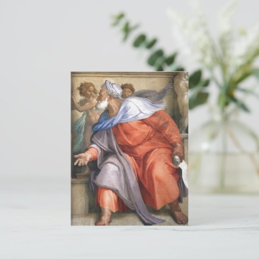 Samenvatting: Ezekiel afgebeeld op een Sistine Cha Briefkaart (Staand voorkant)