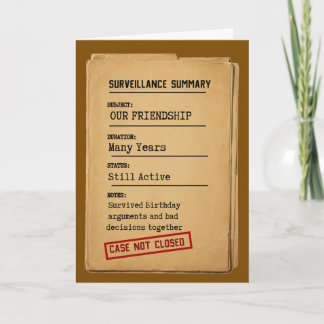 Samenvatting surveillance Vriendschapskaart – Zaak Kaart