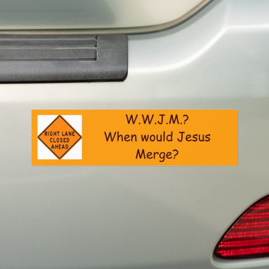 Samenvoegen, W.W.J.M.?Wanneer zou Jezus M... - Gep Bumpersticker (Op auto)