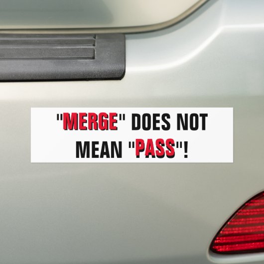Samenvoeging betekent niet dat er een pas moet kom bumpersticker (Op auto)