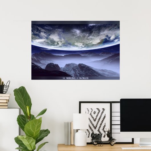 Samenvoeging van werelden poster (Thuiskantoor)