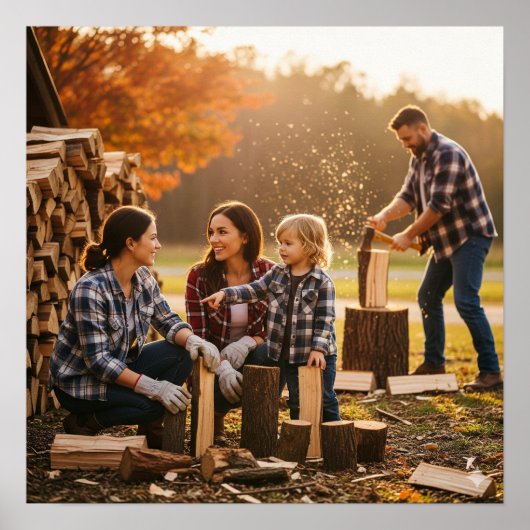 Samenwerken aan Stack Wood Poster (Voorkant)