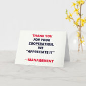 Samenwerking Grappig Bedankt Office Humor Kaart (Gele Bloem)